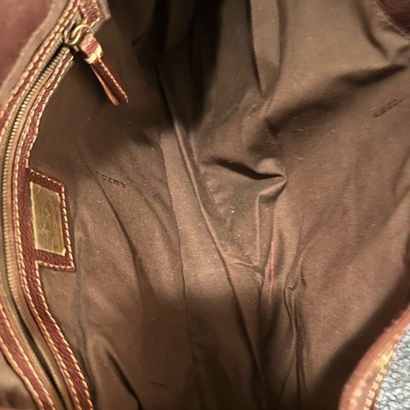 Fendi leather and suede brown handbag - Picture 5 of 9